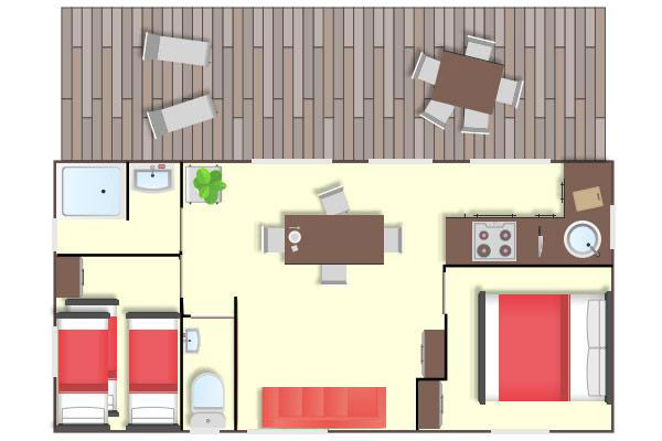 plan locatif Cottage with Seaview air-conditioned
